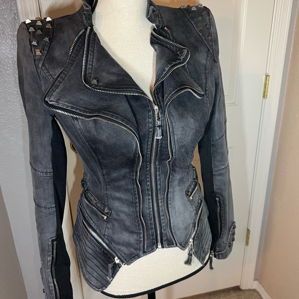 Studded Black Women's Jacket - Picture 13 of 16